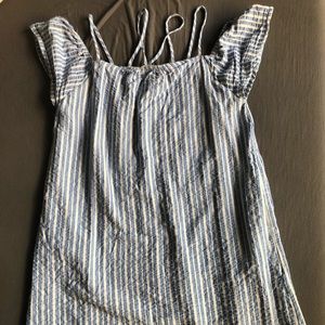 Striped blue dress with pockets
